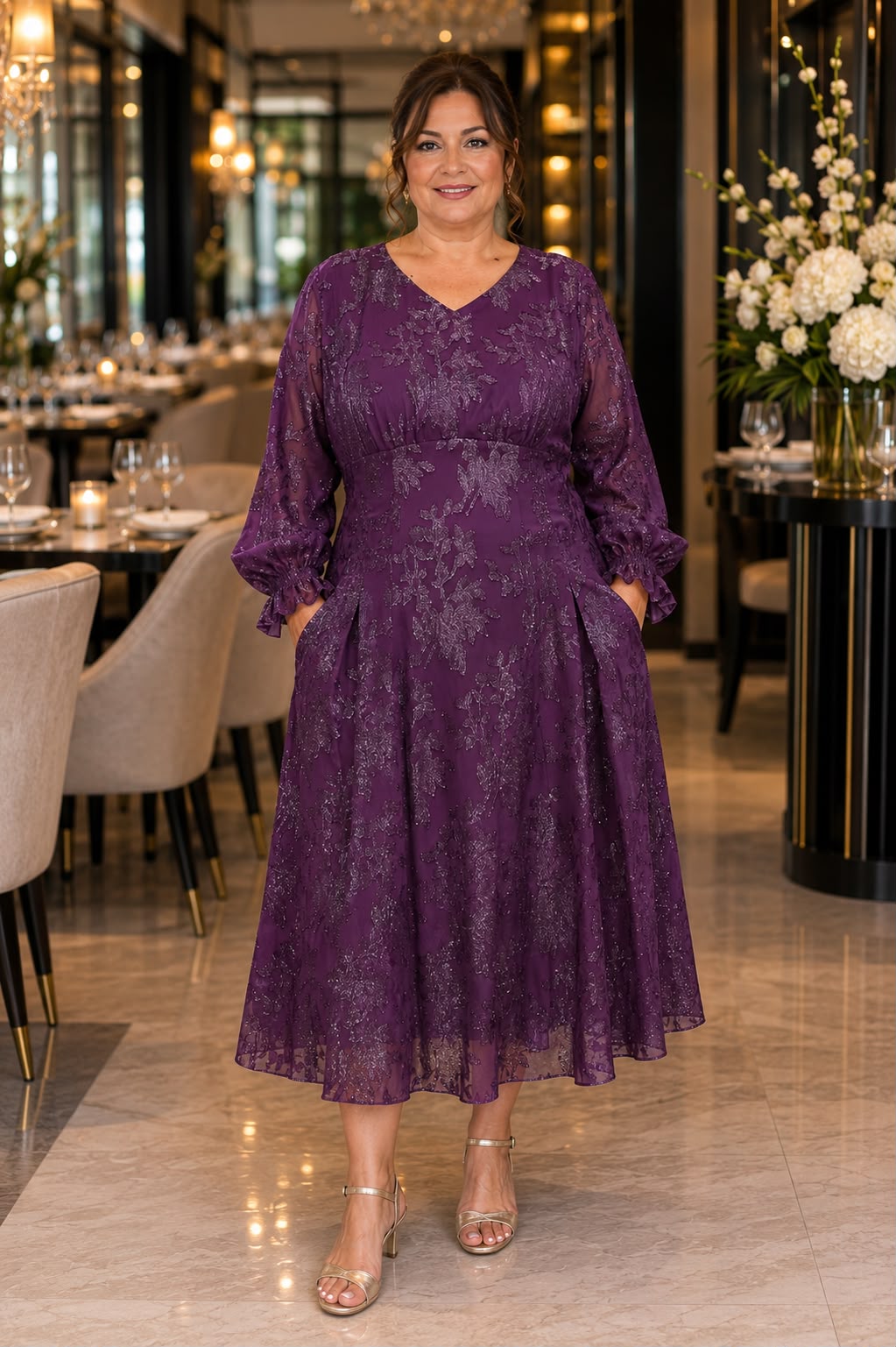 ✨ Rochie elegantă din voal cu broderie sclipitoare ✨
