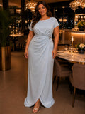 Rochie lungă elegantă din lurex cu sclipici – Verde Mentă